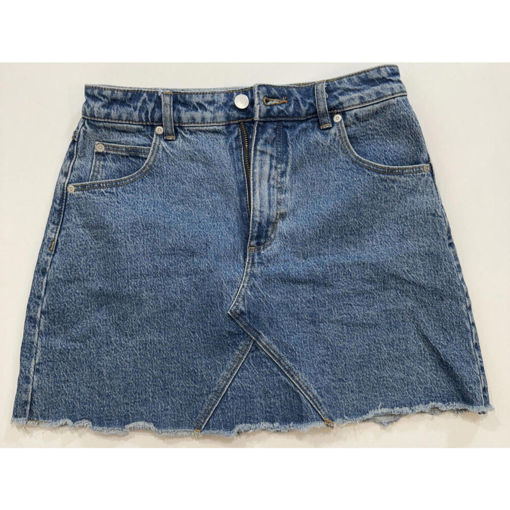 Rollas Claudia High Rise Denim A Line Boho Y2K 90s Raw Hem‎ Mini Skirt 26